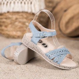 SHELOVET Comfortable Sandals On The Platform blue 2