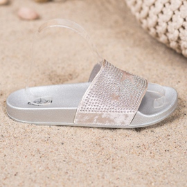 SHELOVET Velor Slippers With Stars grey 2