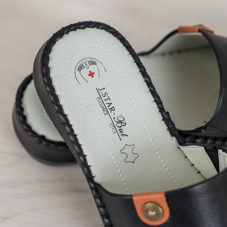J. Star Casual Eco Leather Slippers black 1