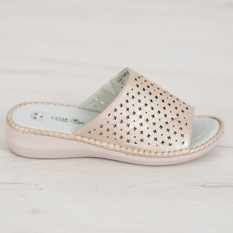 J. Star Light Comfortable Slippers golden 2