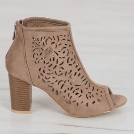 Openwork Open Toe VINCEZA boots brown 2