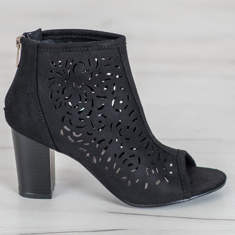 Openwork Open Toe VINCEZA boots black 2