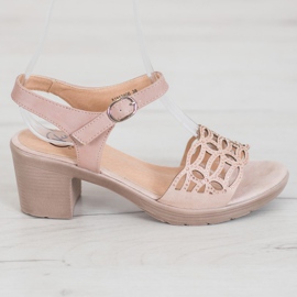 Kylie Comfortable Sandals On A Thick Post brown 2