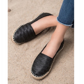 SHELOVET Braided Black Espadrilles 2