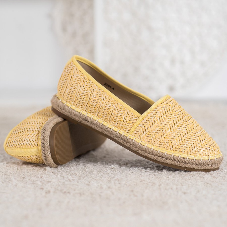SHELOVET Braided Yellow Espadrilles 1