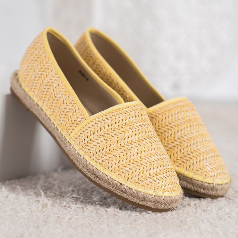SHELOVET Braided Yellow Espadrilles 2