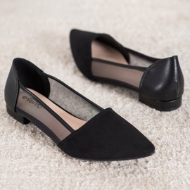 Evento Black Ballerinas With Mesh 2