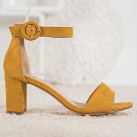 Evento Classic high-heeled sandals yellow 2 Evento Classic high-heeled sandals yellow 2