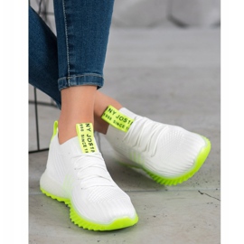 Evento Sneakers With Neon Sole white 1