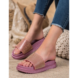 SHELOVET Slippers On A High Platform pink 1