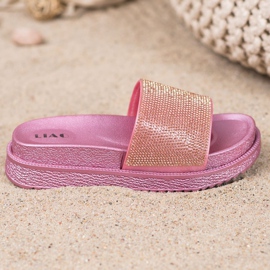 SHELOVET Slippers On A High Platform pink 2