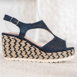 Aclys Suede Espadrilles On The Wedge blue 2