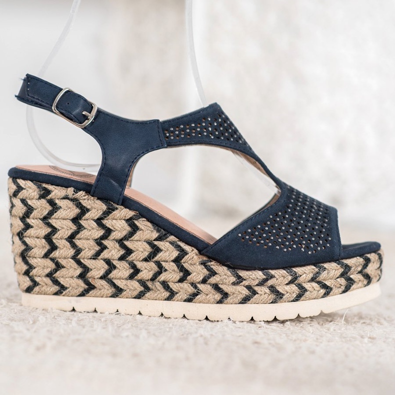Aclys Suede Espadrilles On The Wedge blue 2