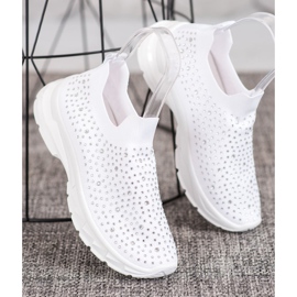 Renda White Sneakers With Crystals 2