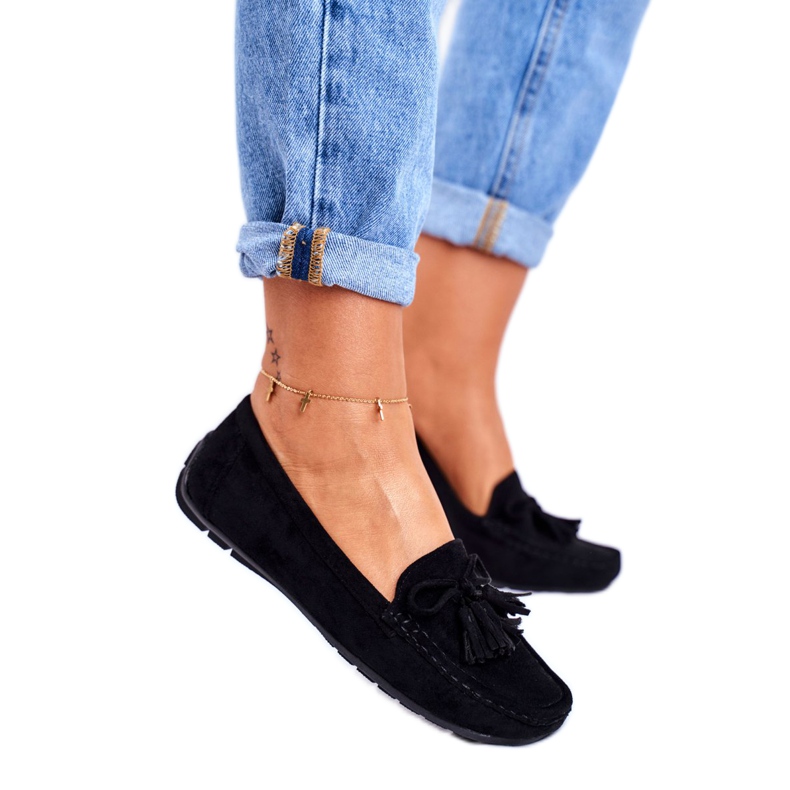 EVE Women's Loafers Suede 20PB35-2003 Black Donna Mia 3