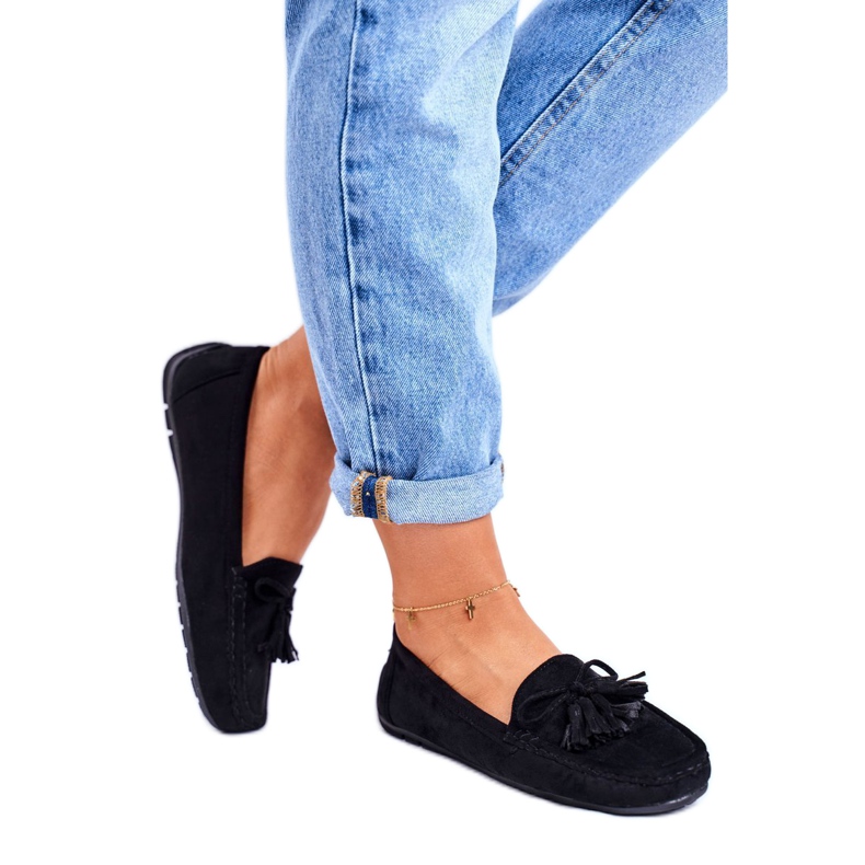 EVE Women's Loafers Suede 20PB35-2003 Black Donna Mia 2