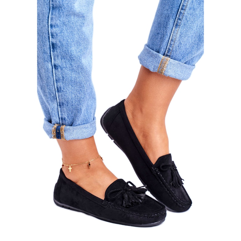 EVE Women's Loafers Suede 20PB35-2003 Black Donna Mia 1