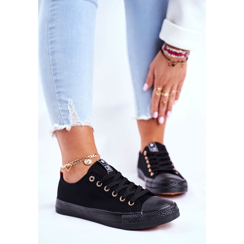 NEWS Women's Sneakers Low Material Black Ecoma 1