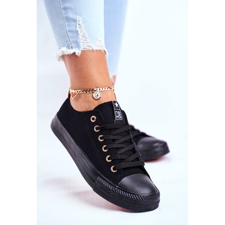 NEWS Women's Sneakers Low Material Black Ecoma 2