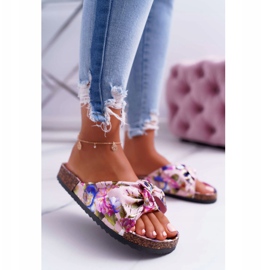 PS1 Women's Pink Slippers On The Cork Flowers Wendy's Bow multicolored 1