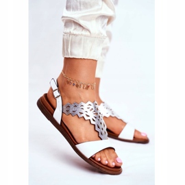 Women's Sandals Flat Sergio Leone White SK035 grey 1 Women's Sandals Flat Sergio Leone White SK035 grey 1