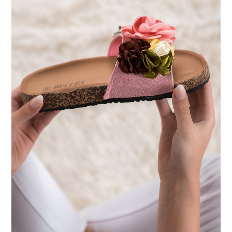 SHELOVET Slippers With Flowers pink 1