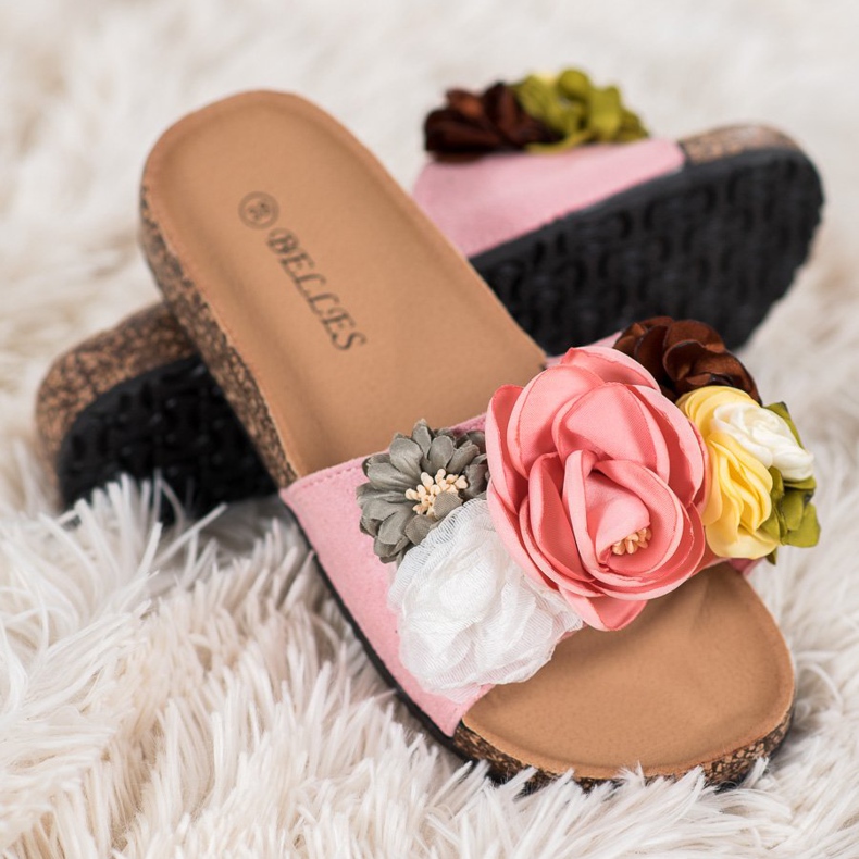 SHELOVET Slippers With Flowers pink 2