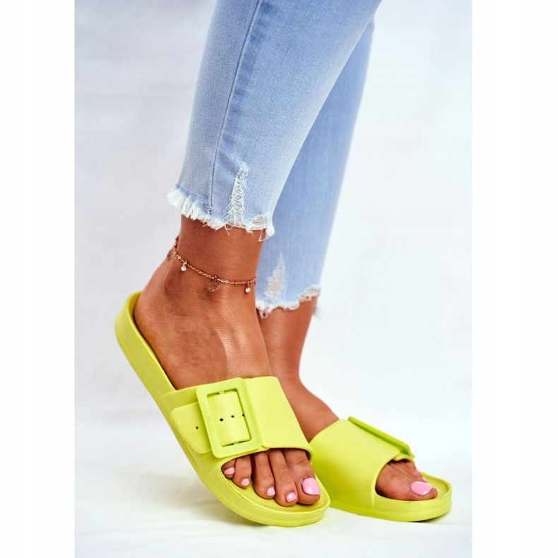 Women's Slippers Big Star with a Green Buckle FF274A390 1