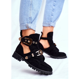 Lu Boo Black Suede Cut Out Shoes Rock Girl 2