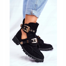 Lu Boo Black Suede Cut Out Shoes Rock Girl 1