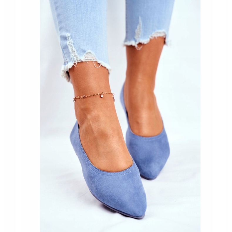 SEA Women's Eco-Suede Ballerinas Blue Bellissima 2