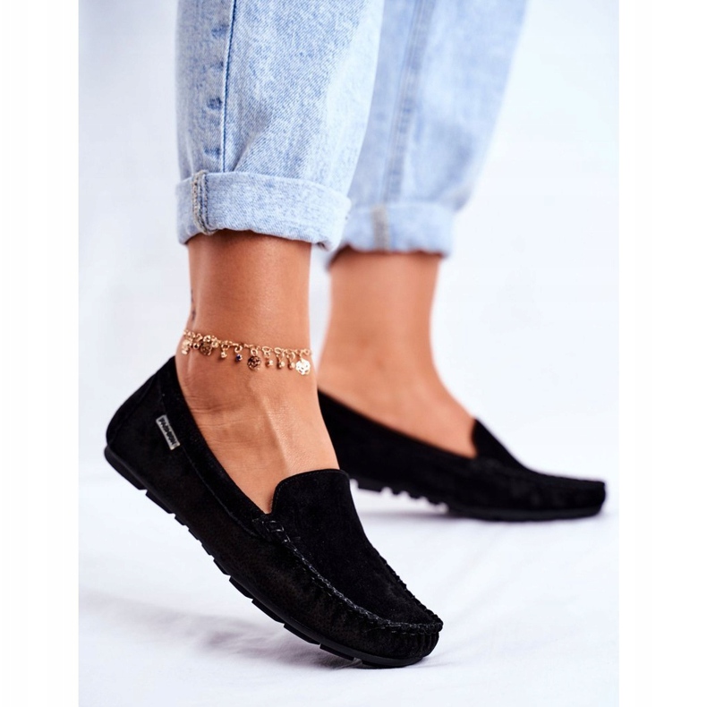 Vinceza Women's Loafers Suede Leather Black Papito 1 Vinceza Women's Loafers Suede Leather Black Papito 1