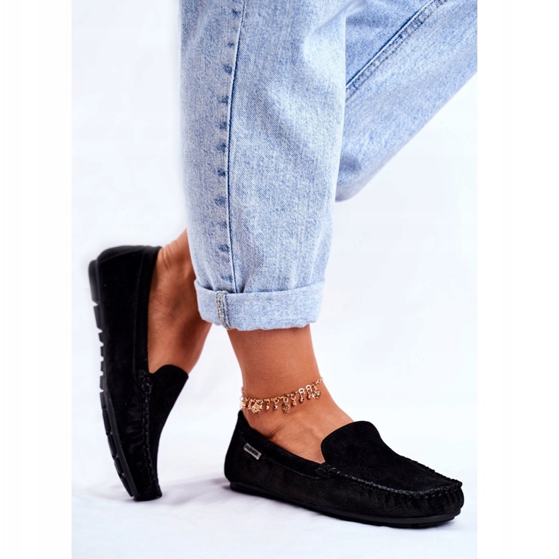 Vinceza Women's Loafers Suede Leather Black Papito 2 Vinceza Women's Loafers Suede Leather Black Papito 2