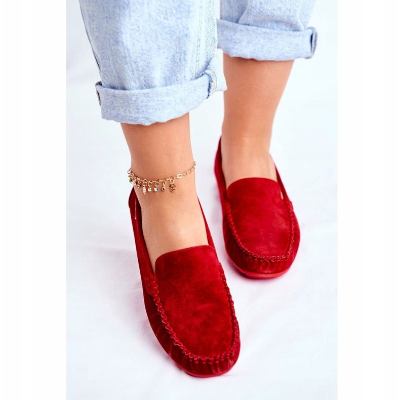 Vinceza Women's Loafers Suede leather Red Papito 2