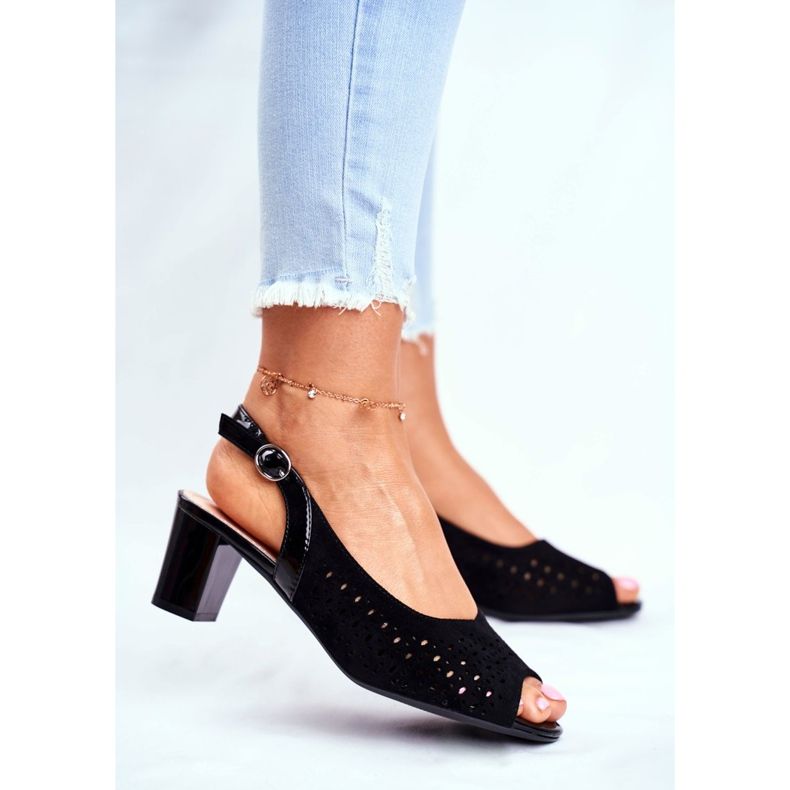 Women's Sandals On High Heel Sergio Leone Black SK832 2