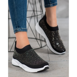 Kayla Sports shoes with crystals black 1 Kayla Sports shoes with crystals black 1