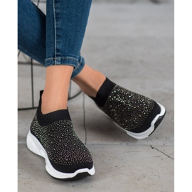 Kayla Sports shoes with crystals black 2 Kayla Sports shoes with crystals black 2