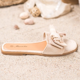 Mannika Slippers With A Bow brown 1