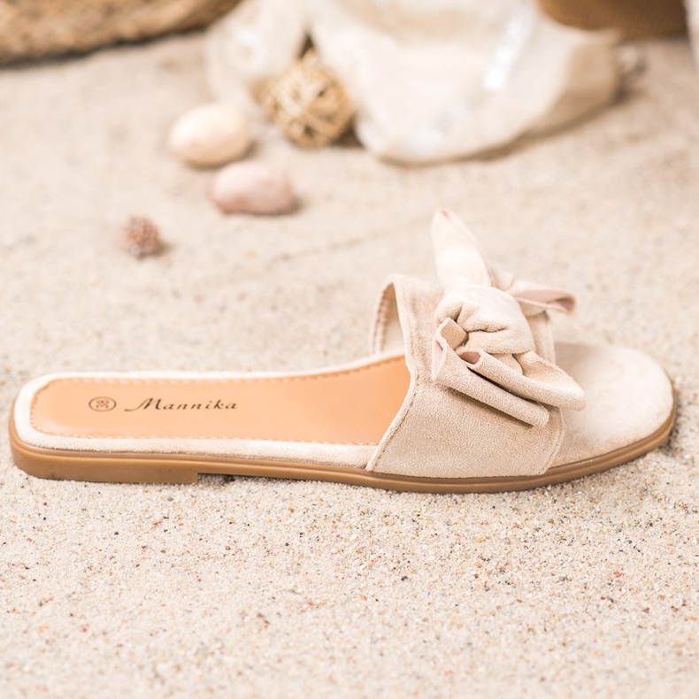Mannika Slippers With A Bow brown 1
