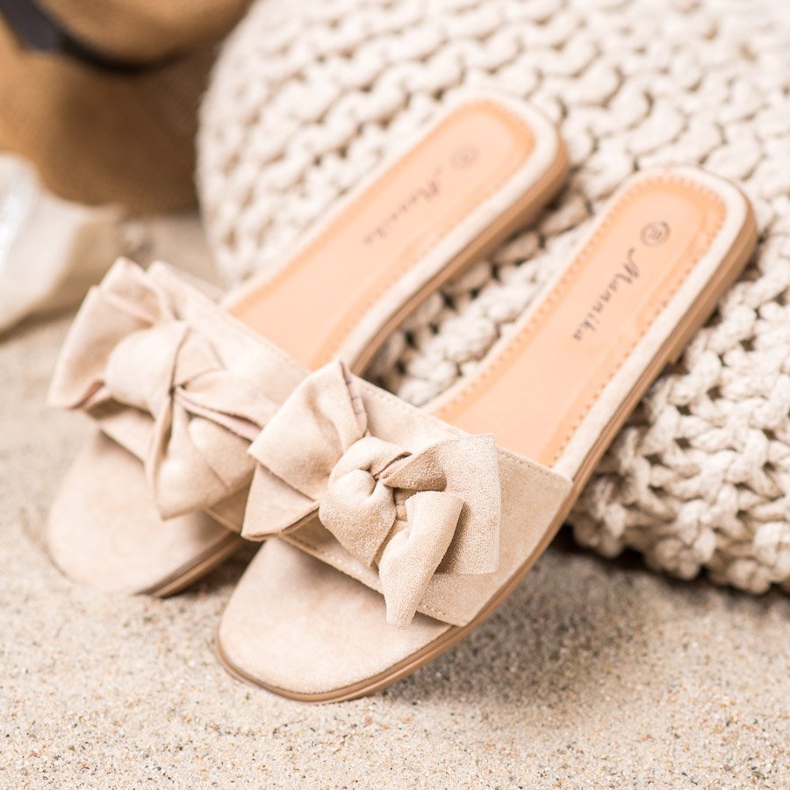 Mannika Slippers With A Bow brown 2