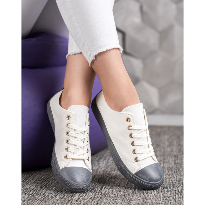 SHELOVET Textile Sneakers white grey 1 SHELOVET Textile Sneakers white grey 1