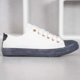 SHELOVET Textile Sneakers white grey 2