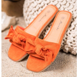 Mannika Slippers With A Bow orange 1