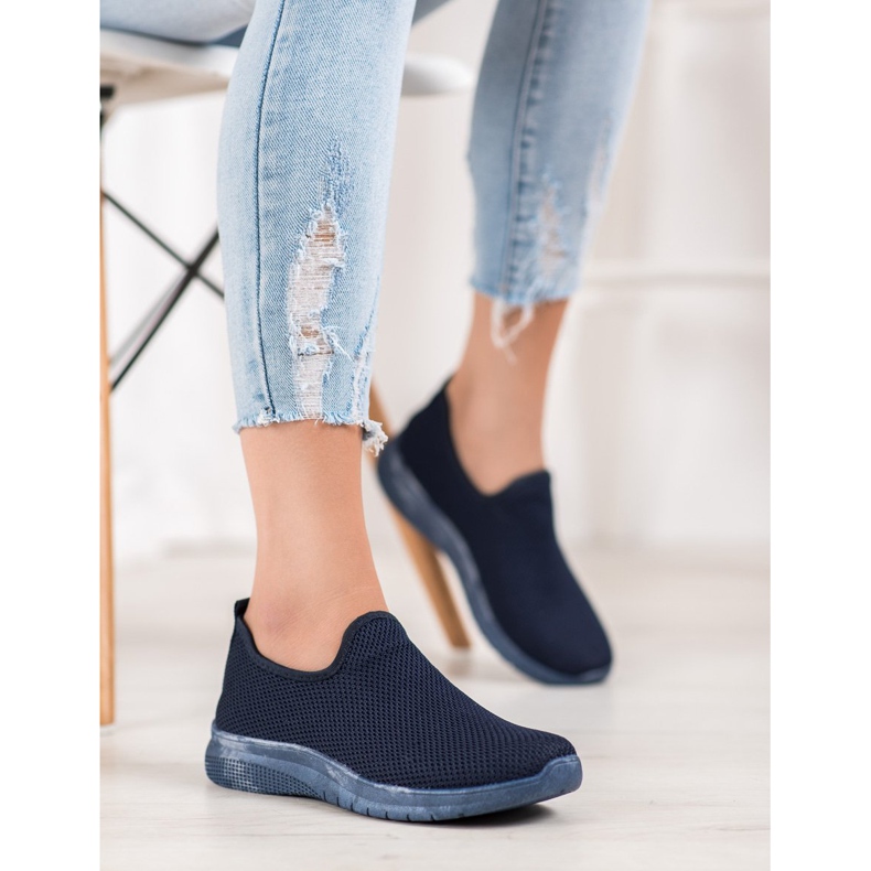 Super Mode Slip-on Sports Shoes navy blue blue 2 Super Mode Slip-on Sports Shoes navy blue blue 2