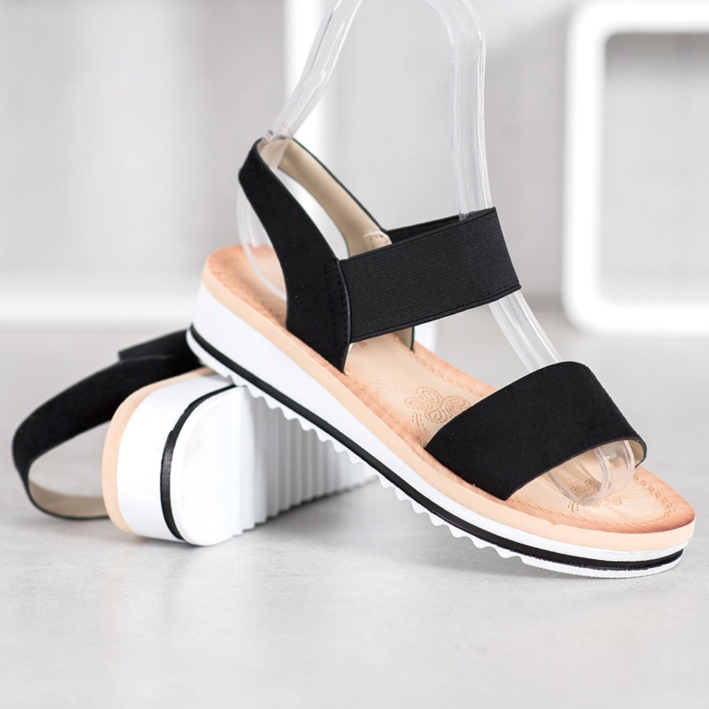 Mannika Suede Sandals On The Platform black 1
