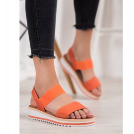 Mannika Suede Sandals On The Platform orange 2