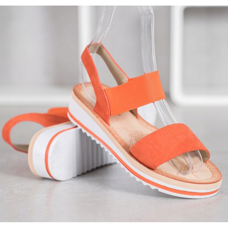 Mannika Suede Sandals On The Platform orange 1