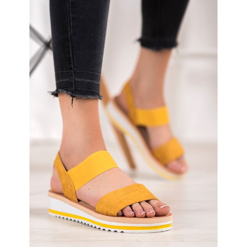 Mannika Suede Sandals On The Platform yellow 2