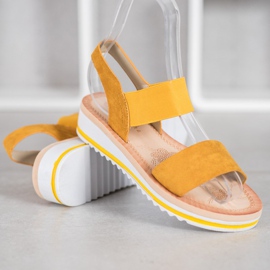 Mannika Suede Sandals On The Platform yellow 1