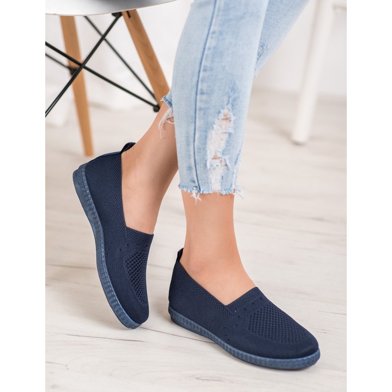 Via Giulia  Openwork Slip On Sneakers navy blue blue 1